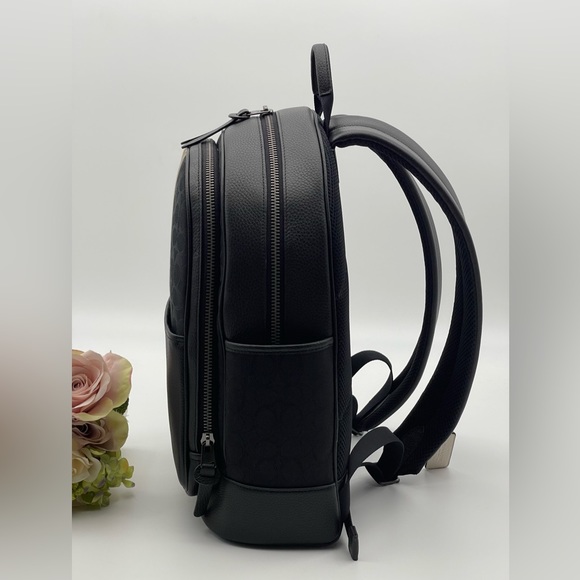 Coach Large  Backpack In Signature Jacquard With Varsity Stripe - Picture 5 of 14